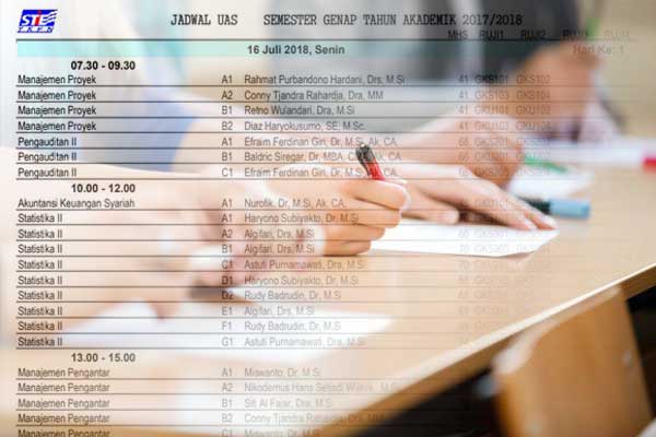 Jadwal Ujian Akhir Semester Genap TA 2017/2018