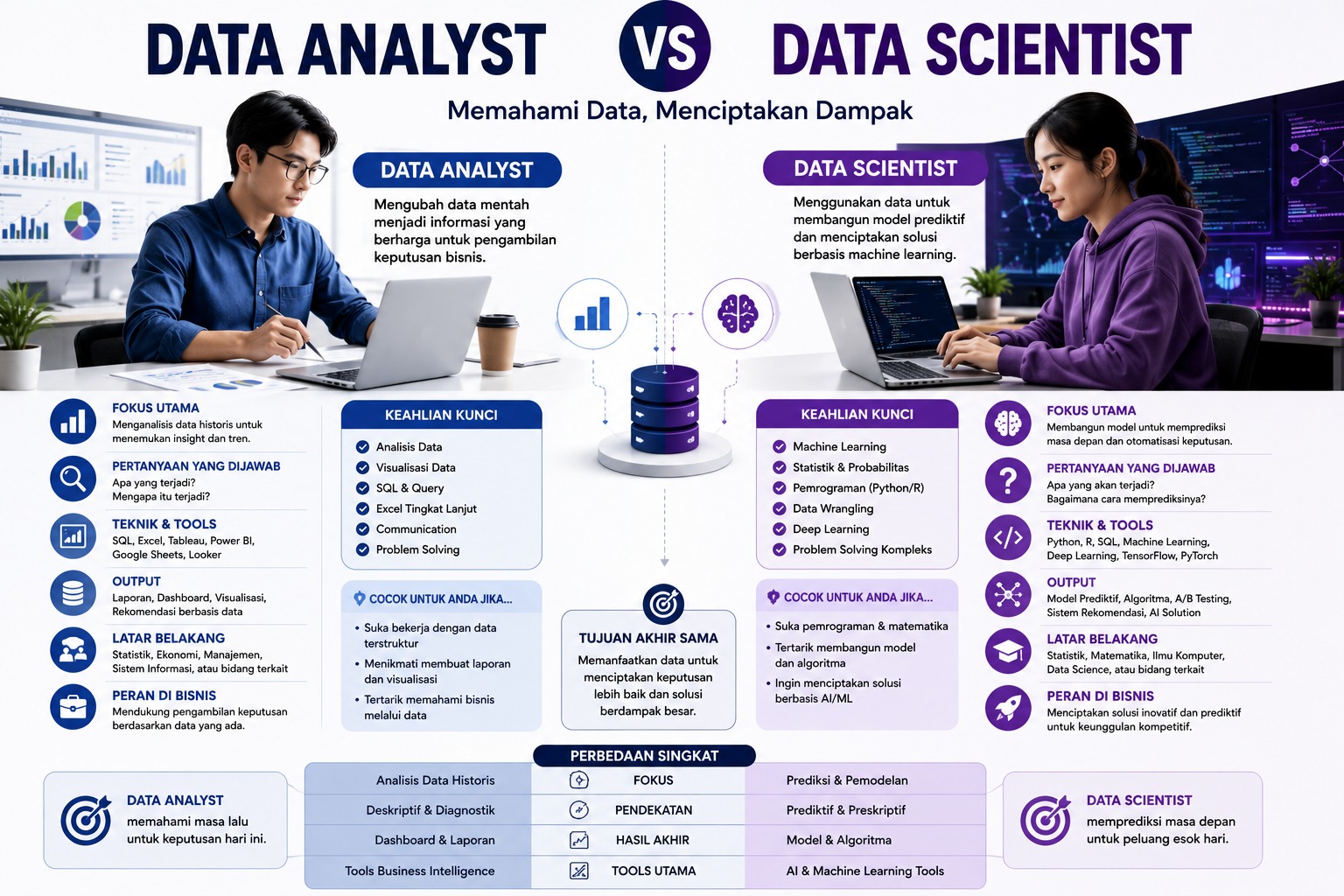 Data Analyst vs Data Scientist: Apa Perbedaannya, Tugas, Skill, Gaji, dan Prospek Karier