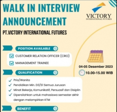 PT Victory International Futures - Walk In Interview