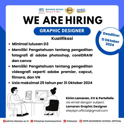 STIE YKPN - We Are Hiring Graphic Designer and Social media Expert