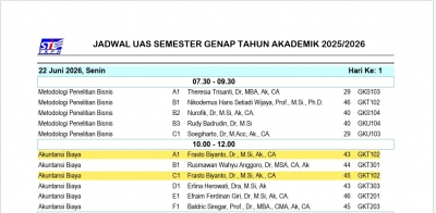 JADWAL UAS SEMESTER GENAP TAHUN AKADEMIK 2025/2026