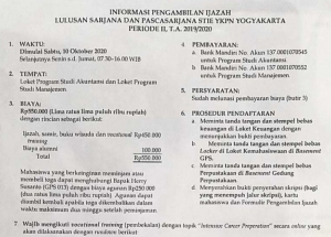 Informasi Pengambilan Ijazah Lulusan Sarjana dan Pasca Sarjana STIE YKPN Yogyakarta