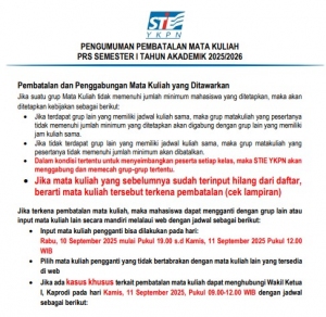 PENGUMUMAN PEMBATALAN MATA KULIAH PRS 20251