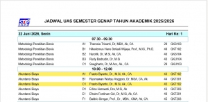 JADWAL UAS SEMESTER GENAP TAHUN AKADEMIK 2025/2026